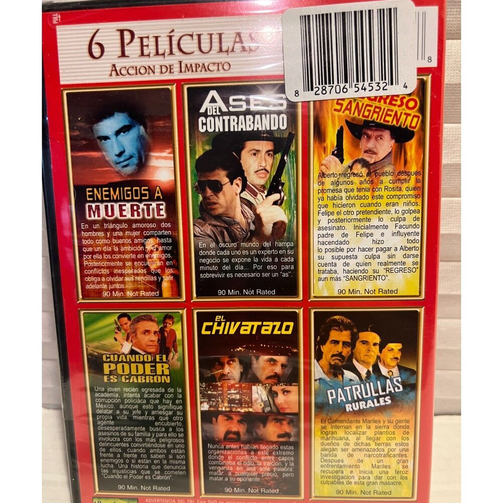 6 Peliculas Accion De Impacto NEW SEALED DVD!